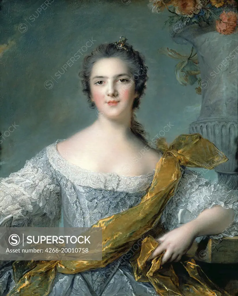 Marie Louise Therese Victoire of France (1733-1799) by Nattier, Jean-Marc (1685-1766) / Musee de l'Histoire de France, Chateau de Versailles / 1748 / France / Oil on canvas / Portrait / 108x91 / Rococo