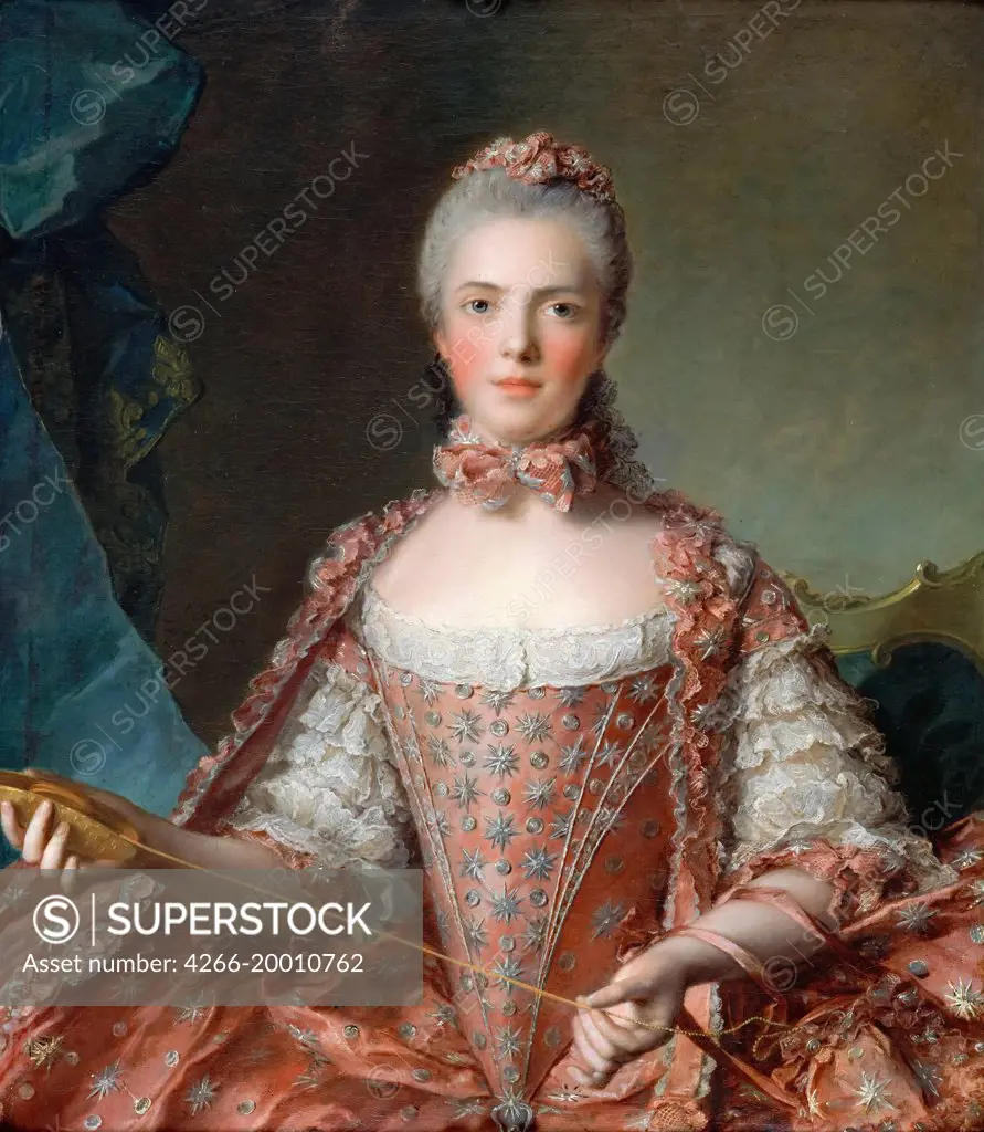 Princess Marie Adelaide of France (1732-1800) by Nattier, Jean-Marc (1685-1766) / Musee de l'Histoire de France, Chateau de Versailles / 1756 / France / Oil on canvas / Portrait / 90x77,5 / Rococo