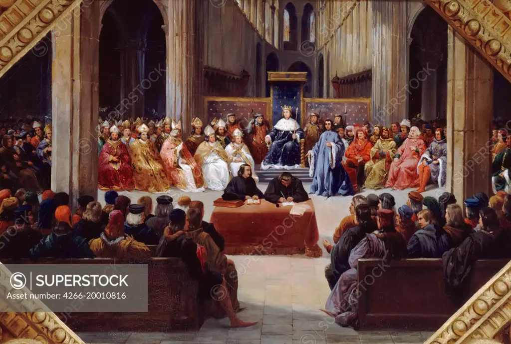 The assembly of the Estates-General, April 10, 1302 by Alaux, Jean (1786-1864) / Musee de l'Histoire de France, Chateau de Versailles /France / Oil on canvas / History / 73x109 / History painting