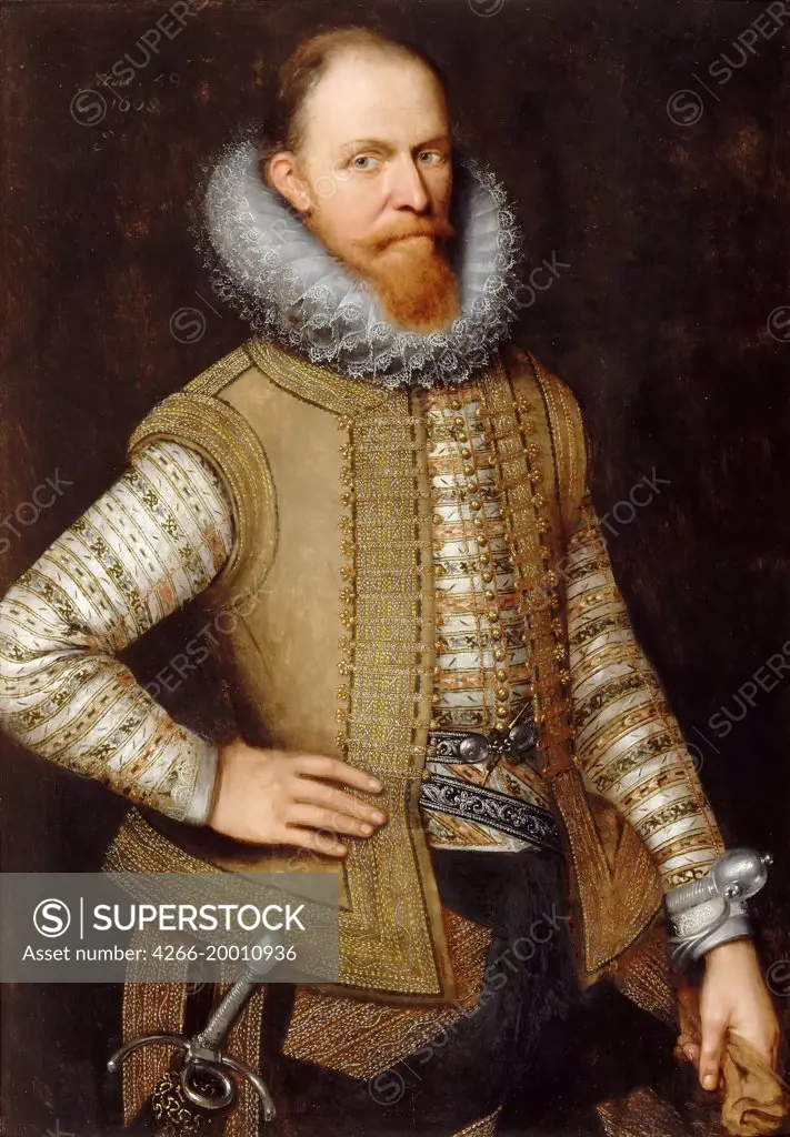 Maurice of Nassau, Prince of Orange (1567-1625) by Mierevelt, Michiel Jansz. van (1566-1641) / Musee de l'Histoire de France, Chateau de Versailles / 1608 / India / Oil on canvas / Portrait / 106,7x75,3 / Baroque