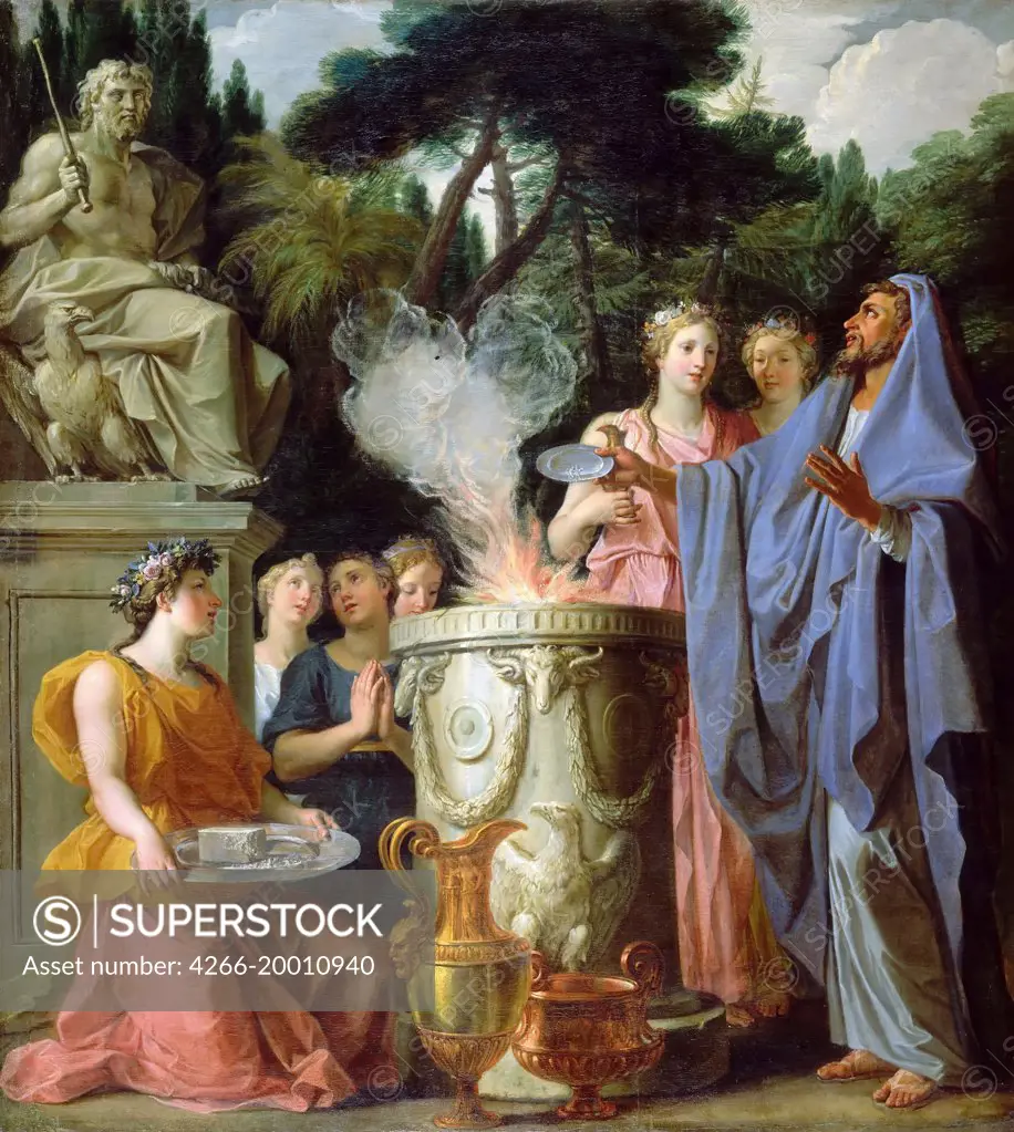 Sacrifice to Jupiter by Coypel, Noel (1628-1707) / Musee de l'Histoire de France, Chateau de Versailles /France / Oil on canvas / Mythology, Allegory and Literature / 223x202 / Baroque