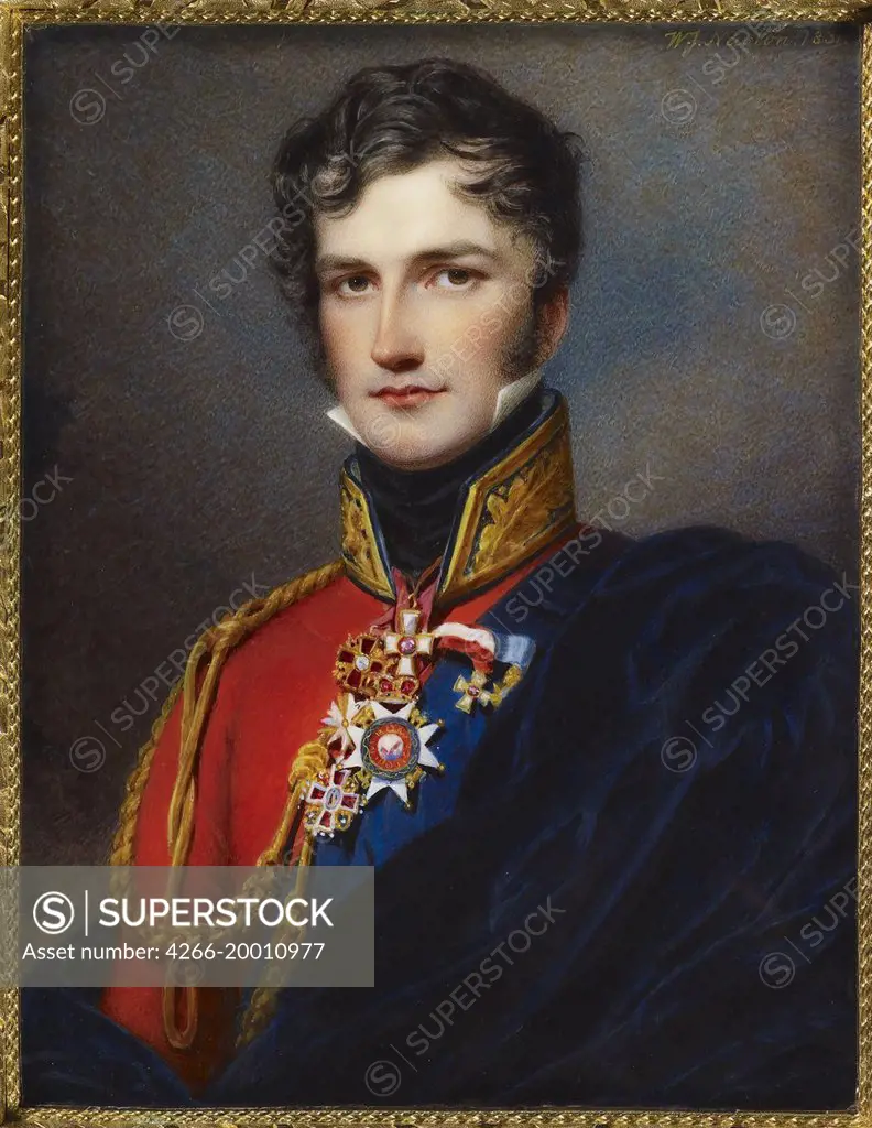 Leopold I, King of the Belgians (1790-1865) by Newton, William John (1785-1869) / Royal Collection, London / 1831 / Great Britain / Watercolour, Gouache on horn / Portrait / 14,4x11,3 / Romanticism