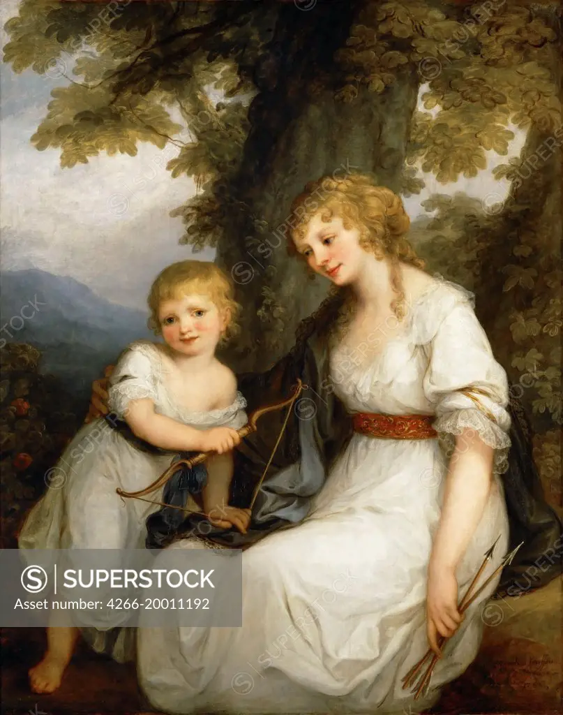 Portrait of Barbara Juliane von Krudener (1764-1824) With Her Son Paul by Kauffmann, Angelika (1741-1807) / Louvre, Paris / 1786 / Schwitzerland / Oil on canvas / Portrait / 130x104 / Neoclassicism