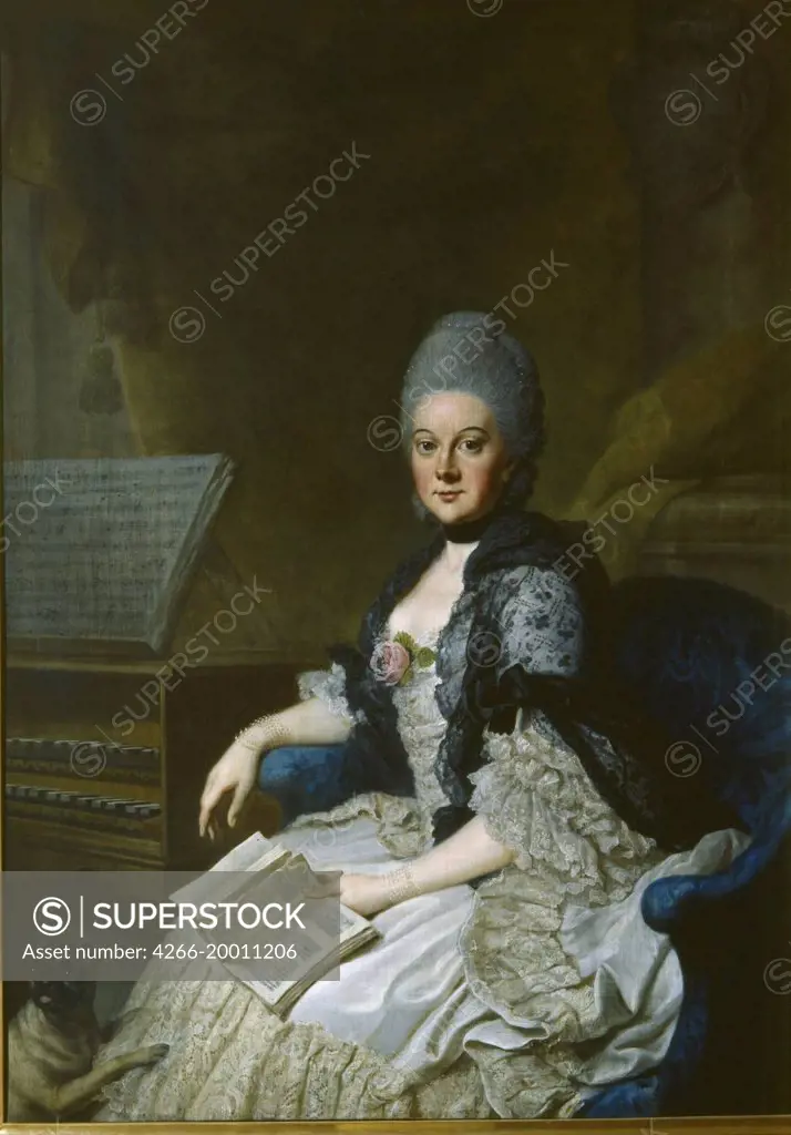 Duchess Anna Amalia of Brunswick-Wolfenbuttel (1739-1807) by Ziesenis, Johann Georg, the Younger (1716-1776) / Wittumspalais, Weimar / ca 1769 / Germany / Oil on canvas / Portrait / 143x104 / Rococo