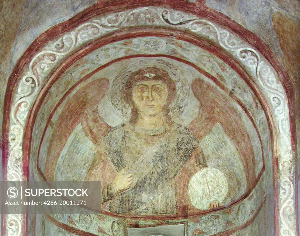 Saint Michael the Archangel by Ancient Russian frescos   / Saint Sophia Cathedral, Kiev / 11th century / Russia / Fresco / Bible /Old Russian Art