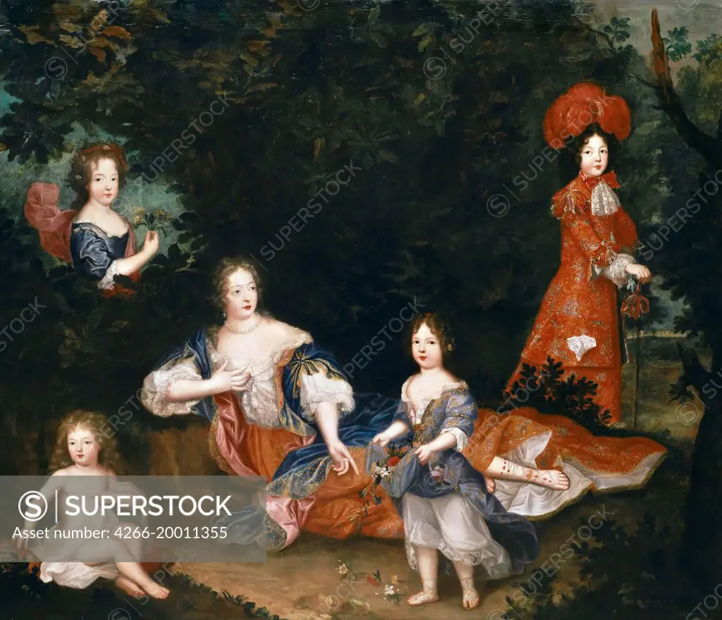 Francoise-Athenais de Rochechouart, marquise de Montespan (1640-1707) and her children by Anonymous   / Musee de l'Histoire de France, Chateau de Versailles /France / Oil on canvas / Portrait /Baroque