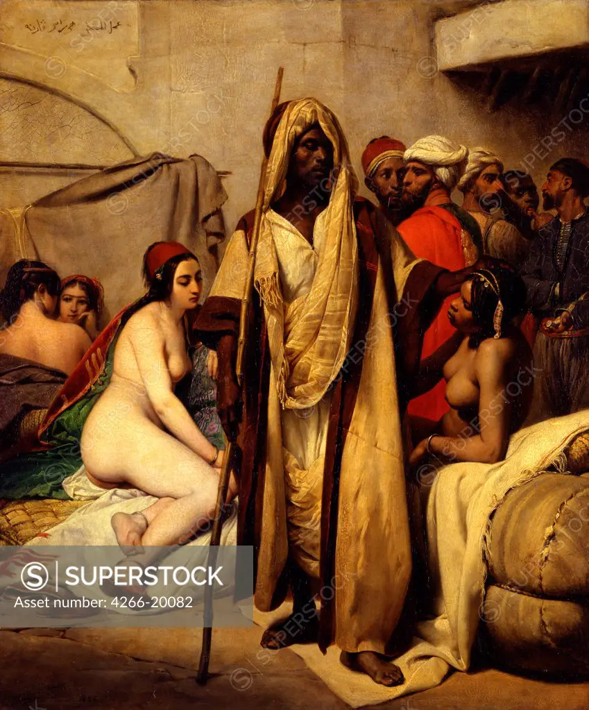 The Slave Market by Vernet, Horace (1789-1863)/ Staatliche Museen, Berlin/ 1836/ France/ Oil on canvas/ Orientalism/ 65x54/ Genre