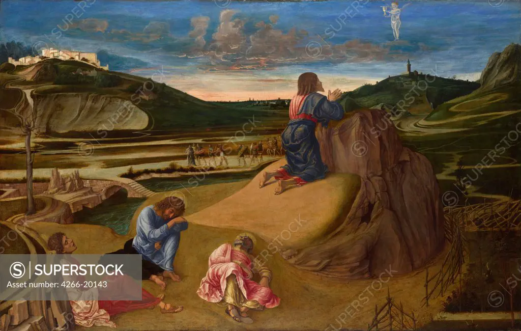 The Agony in the Garden by Bellini, Giovanni (1430-1516)/ National Gallery, London/ ca 1465/ Italy, Venetian School/ Tempera on panel/ Renaissance/ 81,3x127/ Bible