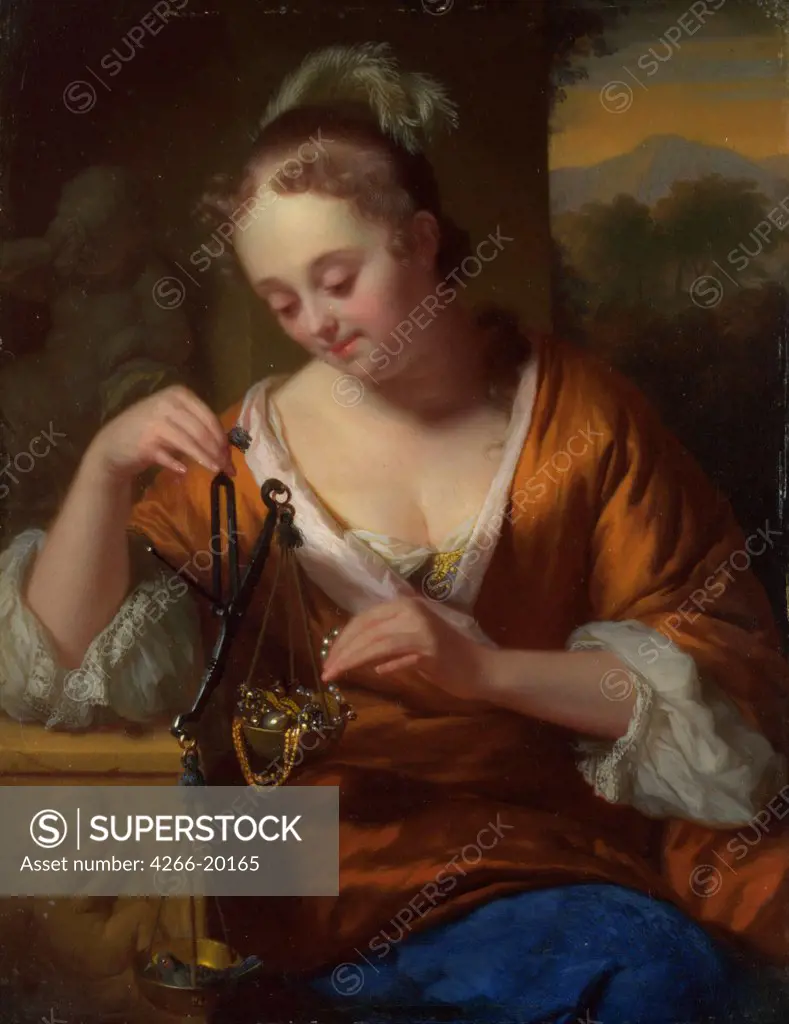 Allegory of Virtue and Riches by Schalcken, Godfried Cornelisz (1643-1706)/ National Gallery, London/ ca. 1665-1667/ Holland/ Oil on copper/ Baroque/ 17,1x13,1/ Mythology, Allegory and Literature