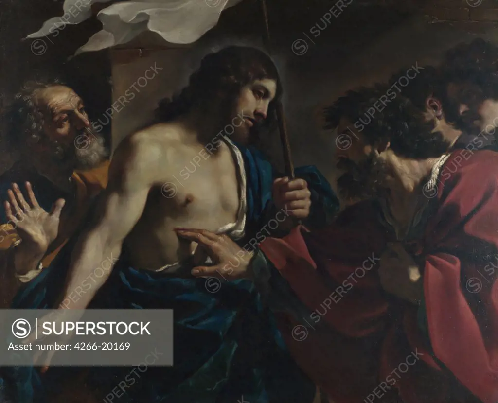 The Incredulity of Saint Thomas by Guercino (1591-1666)/ National Gallery, London/ 1621/ Italy, Bolognese School/ Oil on canvas/ Baroque/ 115x142/ Bible