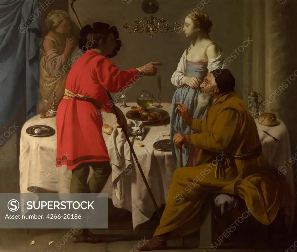 Jacob reproaching Laban for giving him Leah in place of Rachel by Terbrugghen, Hendrick Jansz (1588-1629)/ National Gallery, London/ 1627/ Holland/ Oil on canvas/ Baroque/ 97,5x114,3/ Bible