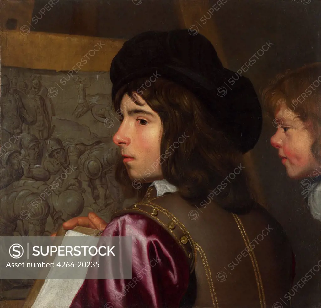 Two Boys before an Easel by Oost, Jacob van, the Elder (1601-1671)/ National Gallery, London/ c. 1645/ Holland/ Oil on canvas/ Baroque/ 56,5x58,7/ Portrait,Genre