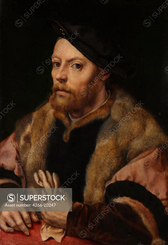 A Man holding a Glove by Gossaert, Jan (ca. 1478-1532)/ National Gallery, London/ ca 1532/ The Netherlands/ Oil on wood/ Early Netherlandish Art/ 24,3x16,8/ Portrait