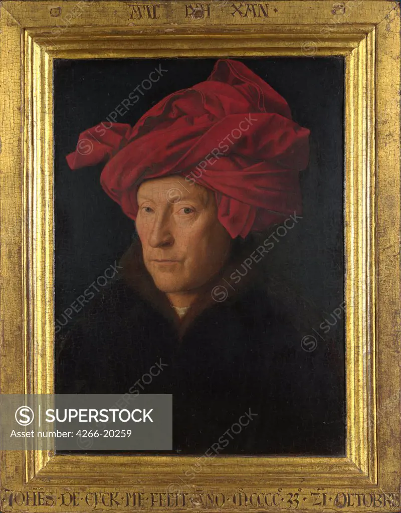 Portrait of a Man (Self Portrait) by Eyck, Jan van (1390-1441)/ National Gallery, London/ 1433/ The Netherlands/ Oil on wood/ Early Netherlandish Art/ 26x19/ Portrait