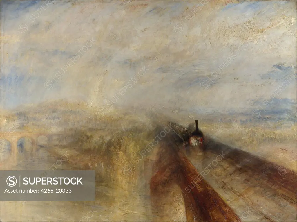 Rain, Steam, and Speed. The Great Western Railway by Turner, Joseph Mallord William (1775-1851)/ National Gallery, London/ 1844/ England/ Oil on canvas/ Romanticism/ 91x121,8/ Landscape
