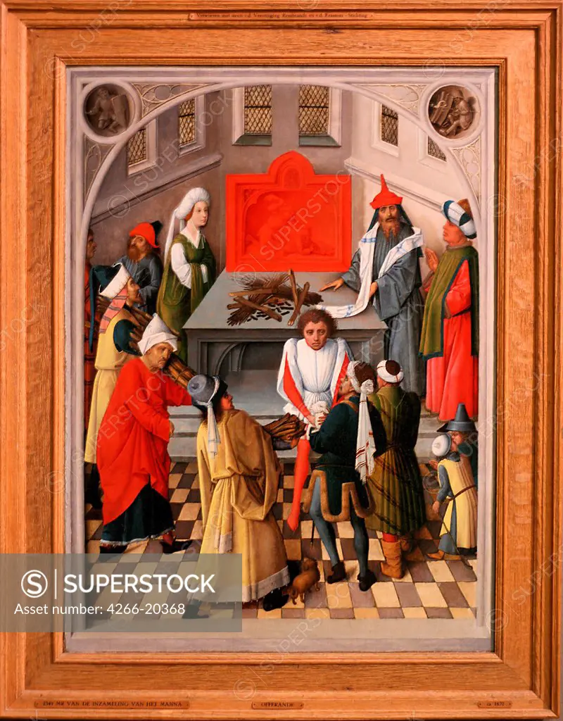 The offering of the jews by Master of the Gathering of Manna (active 1460-1470)/ Museum Boijmans Van Beuningen, Rotterdam/ ca 1465/ The Netherlands/ Oil on wood/ Early Netherlandish Art/ 69,5x51,5/ Genre,Bible