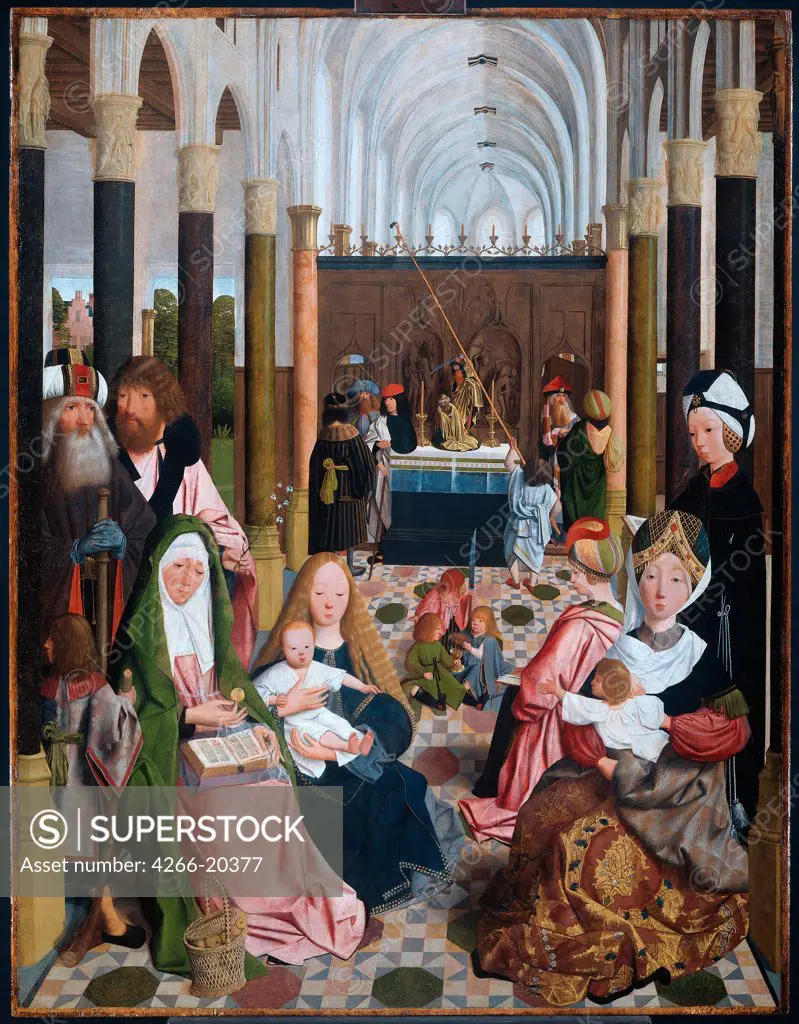 The Holy Kinship by Geertgen tot Sint, Jans (ca. 1460-ca. 1490)/ Museum Boijmans Van Beuningen, Rotterdam/ 1493/ The Netherlands/ Oil on wood/ Early Netherlandish Art/ 137,5x105/ Bible