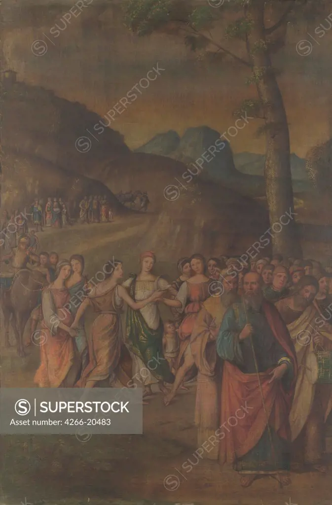 The Dance of Miriam (from the Story of Moses) by Costa, Lorenzo (1460-1535)/ National Gallery, London/ after 1508/ Italy, School of Ferrara/ Tempera on canvas/ Renaissance/ 119,3x78,7/ Bible