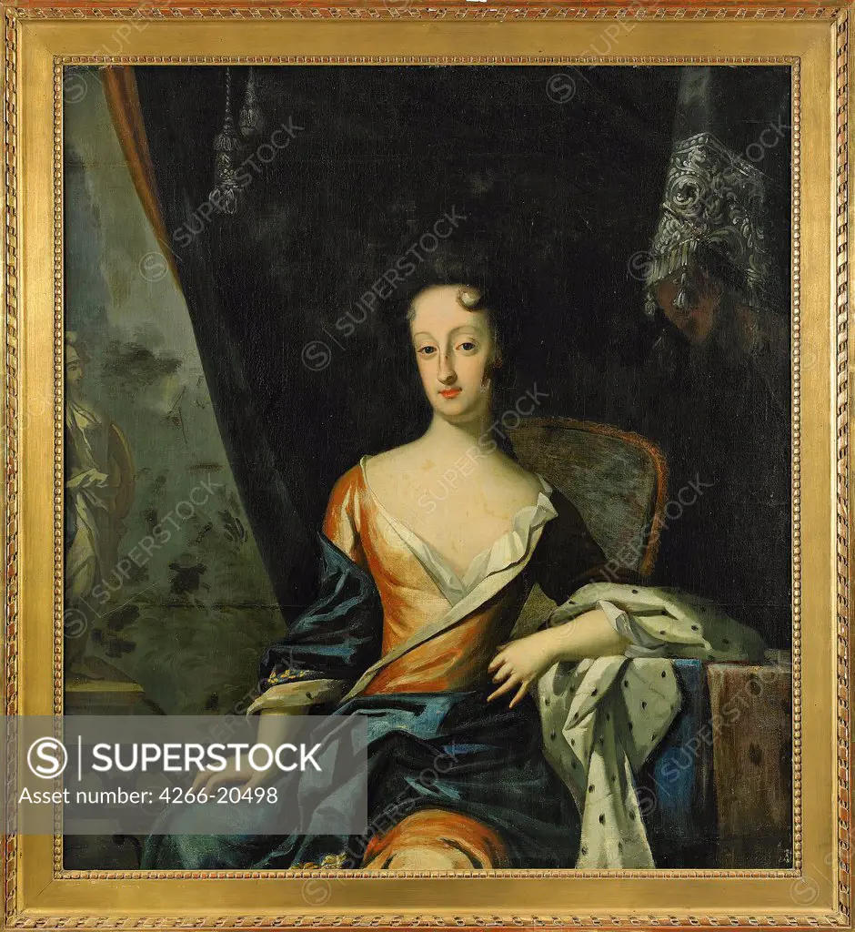 Portrait of Ulrika Eleonora (1688-1741), Queen of Sweden by Krafft, David, von (1655-1724)/ Private Collection/ Sweden/ Oil on canvas/ Baroque/ 117x106/ Portrait
