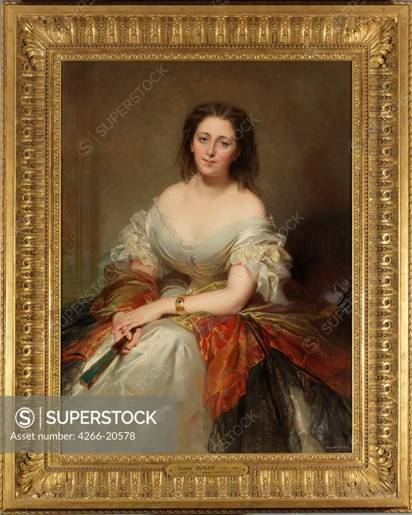 Portrait of Maria Countess Walewska (1786-1817) by Dubufe, Louis Edouard (1819-1883)/ Patrimoine comte Charles-Andre Colonna Walewski/ 1859/ France/ Oil on canvas/ Academic art/ Portrait