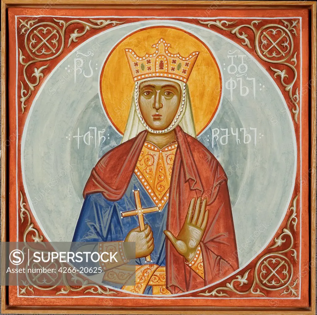 Saint Ketevan of Mukhrani by Greek icon  / St. Demetrios Church, Pomona/ 1990s/ Greece/ Tempera on panel/ Icon Painting/ Bible