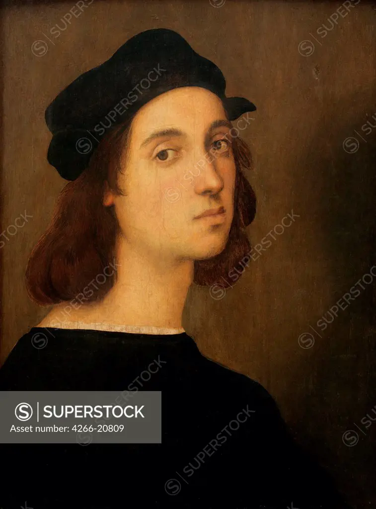 Self-Portrait by Raphael (1483-1520)/ Galleria degli Uffizi, Florence/ 1505-1506/ Italy, Roman School/ Oil on cardboard/ Renaissance/ 47,5x33/ Portrait