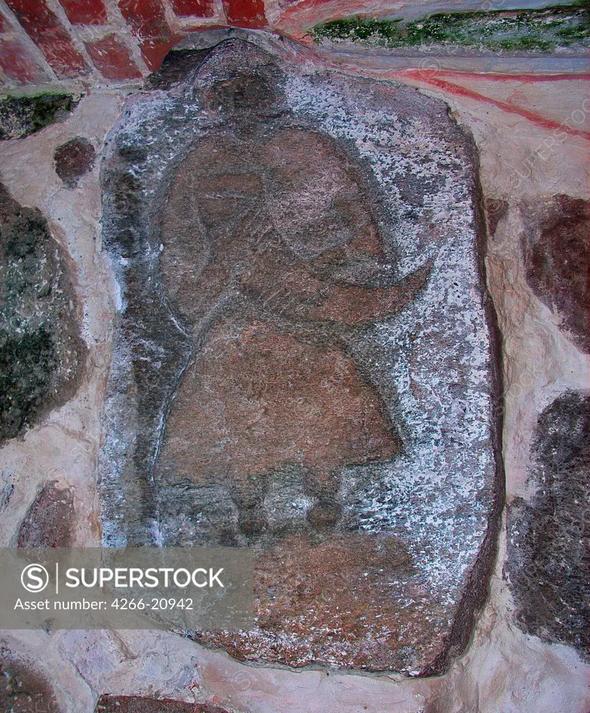 The Svantevit-Stone in the church in Altenkirchen on the island Rugen by Pre-Christian Art  / Pfarrkirche zu Altenkirchen/ before 1168/ Stone, paint/ Ancient Cultur/ Mythology, Allegory and Literature