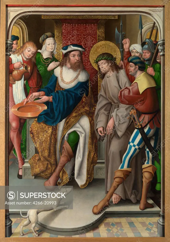 Christ before Pilate (The Liesborn Altarpiece) by Baegert, Jan (ca 1465-ca 1535)/ National Gallery, London/ c. 1520/ Germany/ Oil on wood/ Gothic/ 99,1x69,2/ Bible