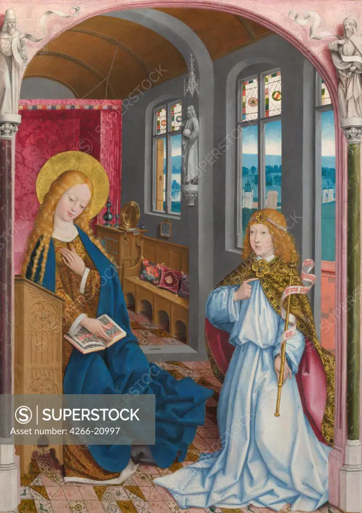 The Annunciation (The Liesborn Altarpiece) by Master of Liesborn (15th century)/ National Gallery, London/ ca. 1470-1480/ Germany/ Oil on canvas/ Gothic/ 98,7x70,5/ Bible