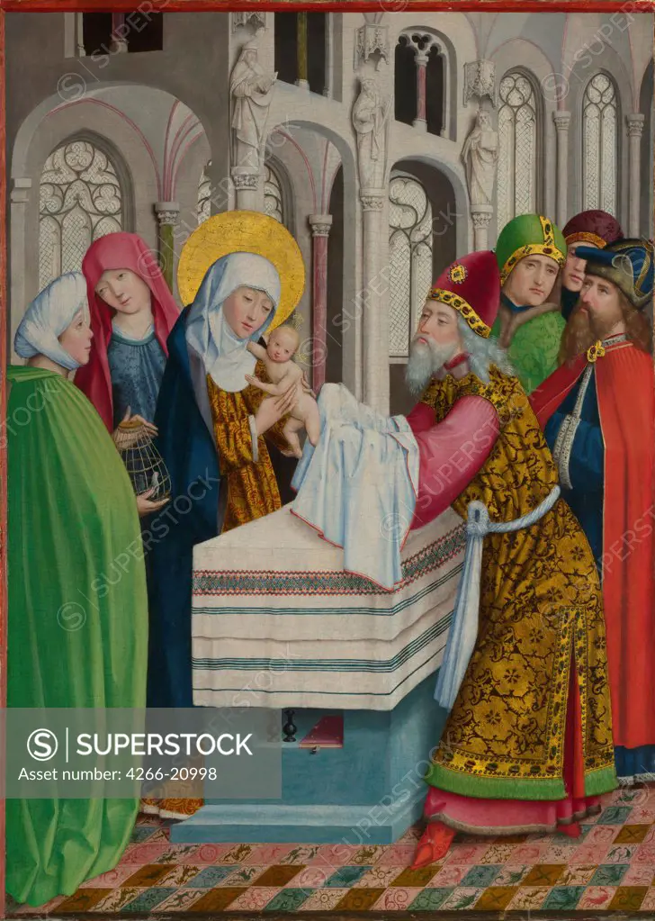 The Presentation in the Temple (The Liesborn Altarpiece) by Master of Liesborn (15th century)/ National Gallery, London/ ca. 1470-1480/ Germany/ Oil on canvas/ Gothic/ 98,4x70,2/ Bible