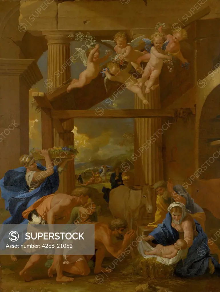 The Adoration of the Shepherds by Poussin, Nicolas (1594-1665)/ National Gallery, London/ c. 1633/ France/ Oil on canvas/ Baroque/ 97,2x74/ Bible