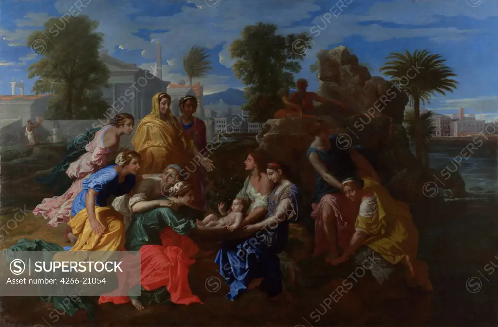 The Finding of Moses by Poussin, Nicolas (1594-1665)/ National Gallery, London/ 1651/ France/ Oil on canvas/ Baroque/ 115,7x175/ Bible