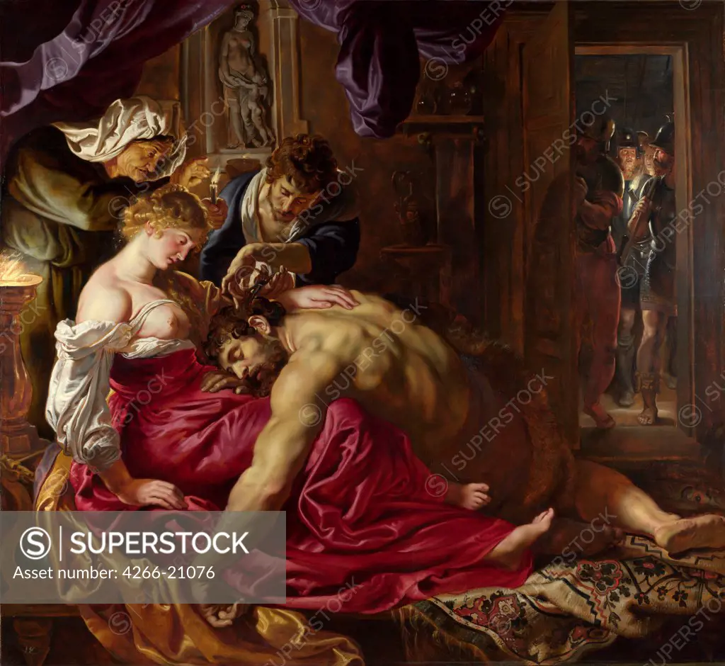 Samson and Delilah by Rubens, Pieter Paul (1577-1640)/ National Gallery, London/ c. 1610/ Flanders/ Oil on wood/ Baroque/ 185x205/ Bible