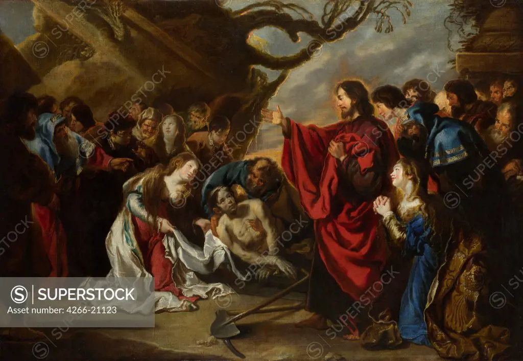 The Raising of Lazarus by Vos, Simon de (1603-1676)/ National Gallery, London/ Flanders/ Oil on canvas/ Baroque/ 109,2x160/ Bible