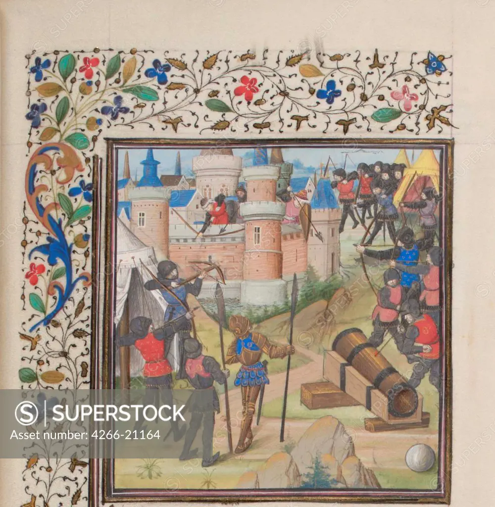 The Siege of Antioch. Miniature from the 'Historia' by William of Tyre by Anonymous  / Bibliotheque de Geneve/ 1460s/ France/ Watercolour on parchment/ Medieval art/ History