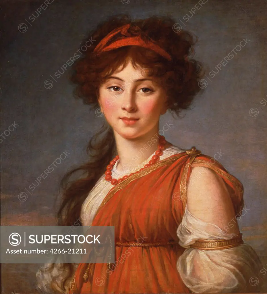Varvara Ivanovna Naryshkina, nee Ladomirsky (1785-1840) by Vigee-Lebrun, Marie Louise Elisabeth (1755-1842)/ Columbus Museum of Art, Ohio/ 1800/ France/ Oil on canvas/ Classicism/ 63,5x54,5/ Portrait