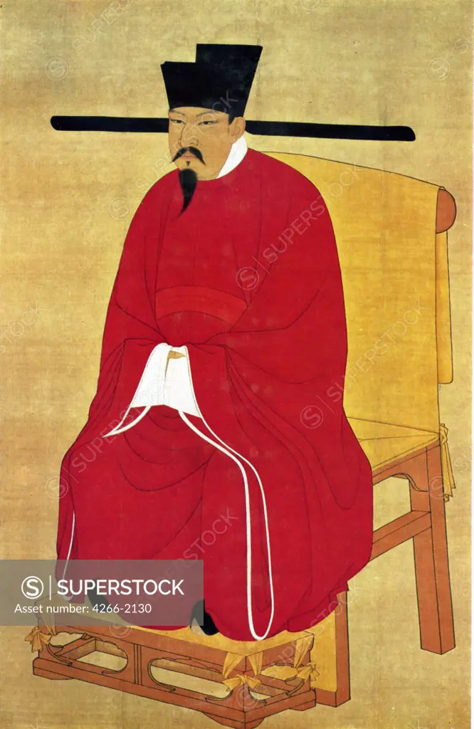 Portrait of mature man by chinese court painter, watercolor on silk, active 1068-1085, 11th century, Taiwan, Taipei, National Palace Museum, 176, 4x114
