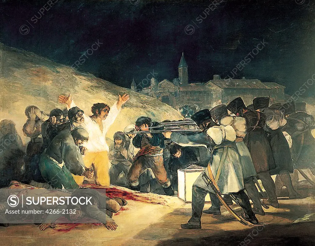 The Third of May 1808 by Francisco de Goya, oil on canvas, 1814, 1746-1828, Spain, Madrid, Museo del Prado, 266x345