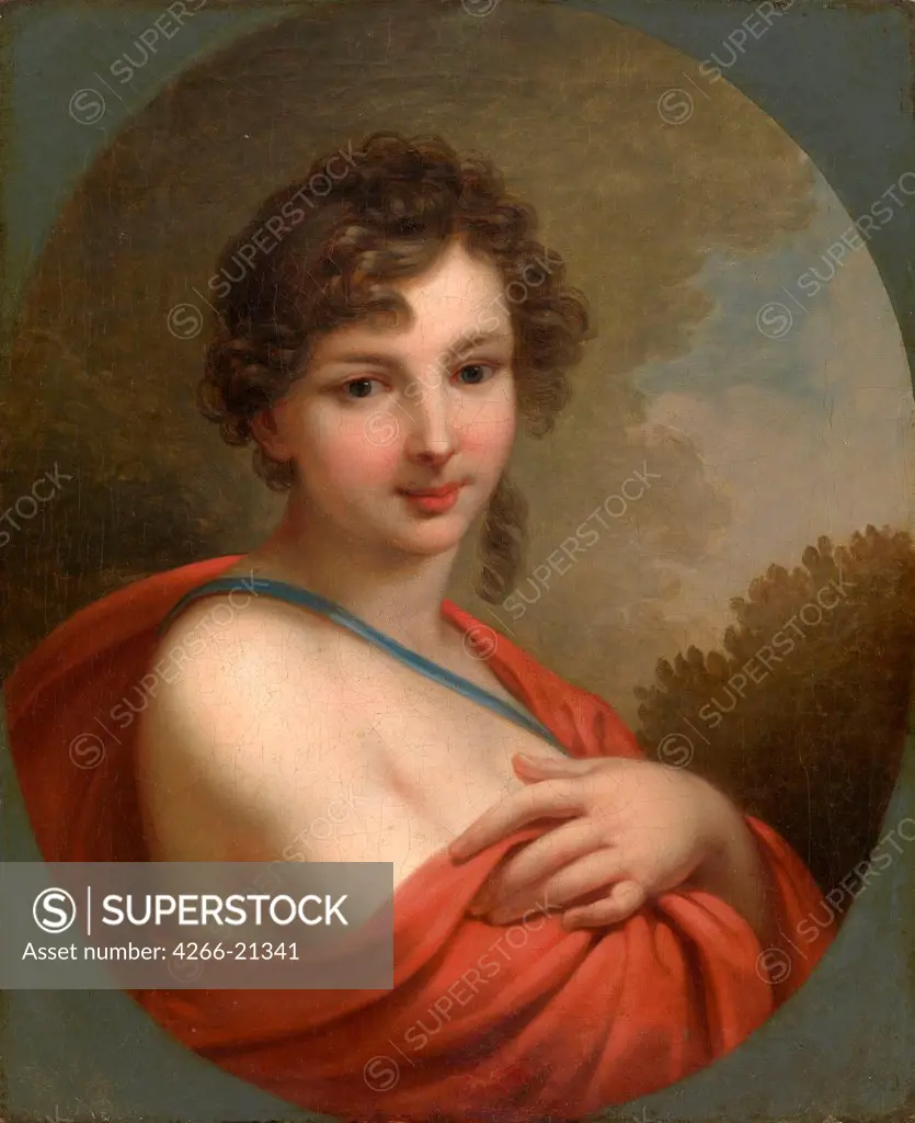 Portrait of Yelena Naryshkina (1785_1855) by Lampi, Johann-Baptist von, the Elder (1751-1830)/ Private Collection/ 1800/ Russia/ Oil on canvas/ Classicism/ 58,5x47,5/ Portrait
