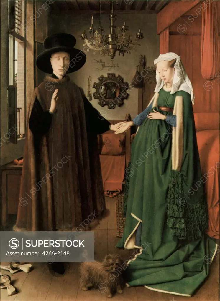 Portrait of Giovanni Arnolfini and his Wife by Jan van Eyck, oil on wood, 1434, 1390-1441, UK, London, National Gallery, 81, 8x59, 7