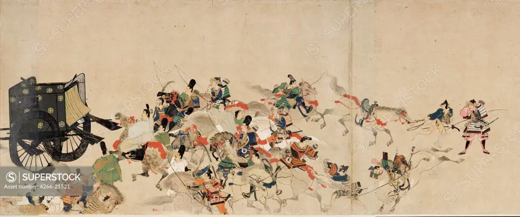 Illustrated Tale of the Heiji Civil War (The Imperial Visit to Rokuhara) 3 scroll by Anonymous  / Tokyo National Museum/ 13th century/ Japan/ Watercolour and ink on paper/ The Oriental Arts/ 42,2x952,9/ History
