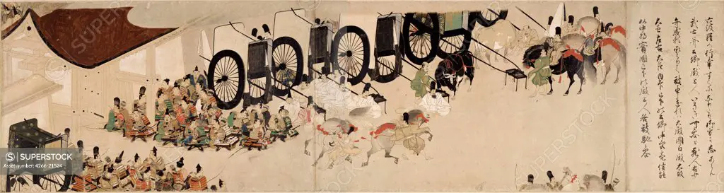 Illustrated Tale of the Heiji Civil War (The Imperial Visit to Rokuhara) 6 scroll by Anonymous  / Tokyo National Museum/ 13th century/ Japan/ Watercolour and ink on paper/ The Oriental Arts/ 42,2x952,9/ History