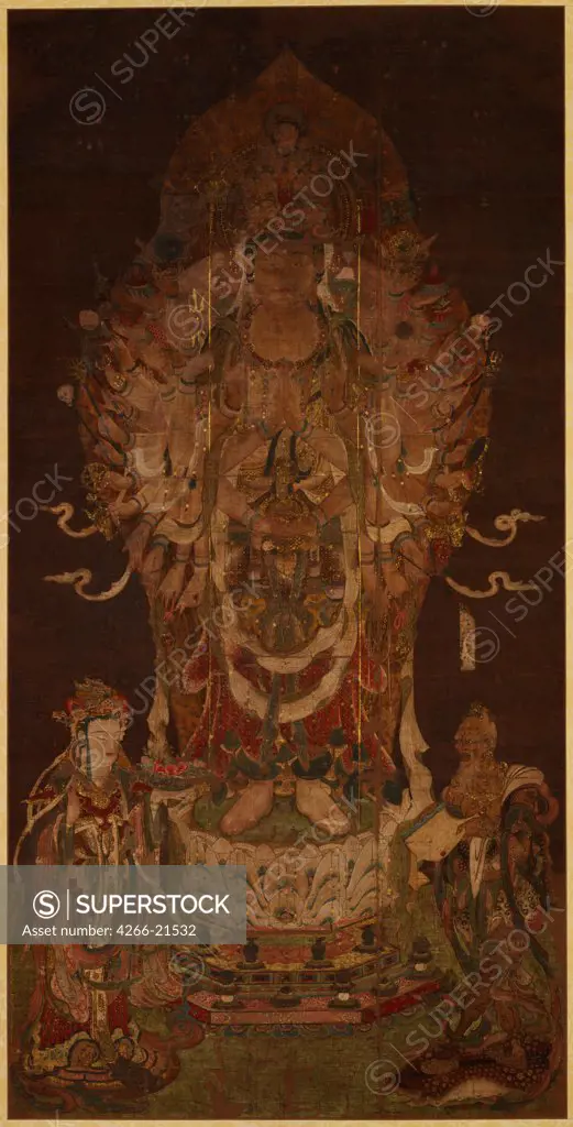 Senju Kannon by Anonymous  / Tokyo National Museum/ 12th century/ Japan/ Tempera on silk/ The Oriental Arts/ 138x69,4/ Mythology, Allegory and Literature