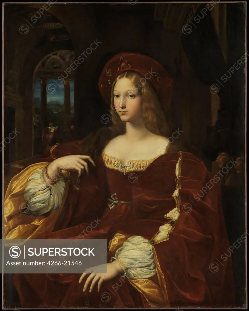 Portrait de Dona Isabel de Requesens, vice-reine de Naples (1500-1577) by Raphael (1483-1520)/ Louvre, Paris/ ca 1518/ Italy, Roman School/ Oil on canvas/ Renaissance/ 95x120/ Portrait