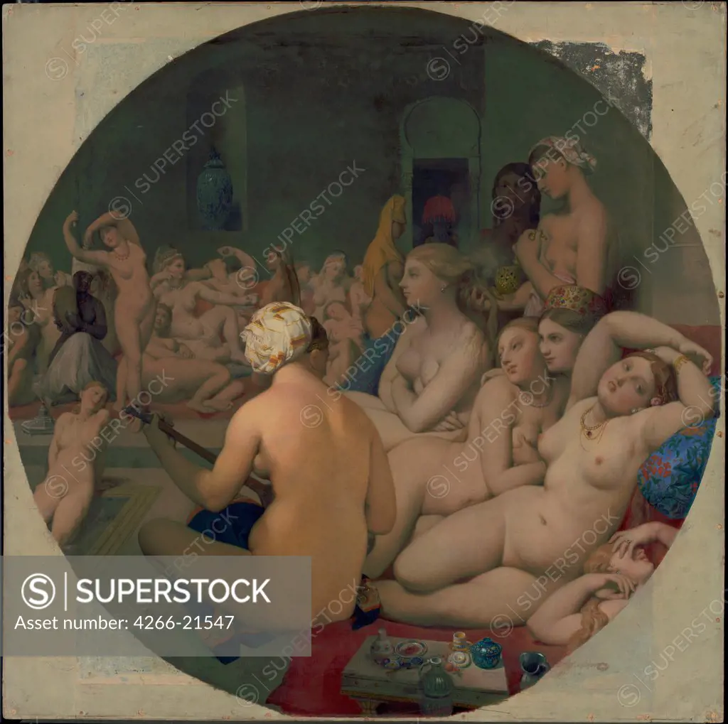 The Turkish Bath by Ingres, Jean Auguste Dominique (1780-1867)/ Louvre, Paris/ 1862/ France/ Oil on canvas/ Classicism/ 108110/ Genre,Nude painting