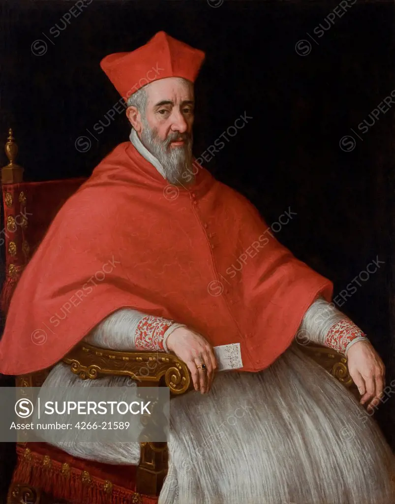 Portrait of a Cardinal Giovanni Dolfin (1545-1622) by Bassano, Leandro (1557-1622)/ Musei Civici, Padova/ Italy, Venetian School/ Oil on canvas/ Mannerism/ 127x99/ Portrait