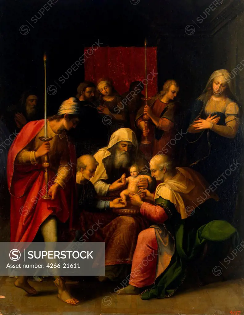 The Circumcision by Carvajal, Luis de (1556-1607)/ State Hermitage, St. Petersburg/ ca 1590/ Spain/ Oil on canvas/ Mannerism/ 95x72,5/ Bible