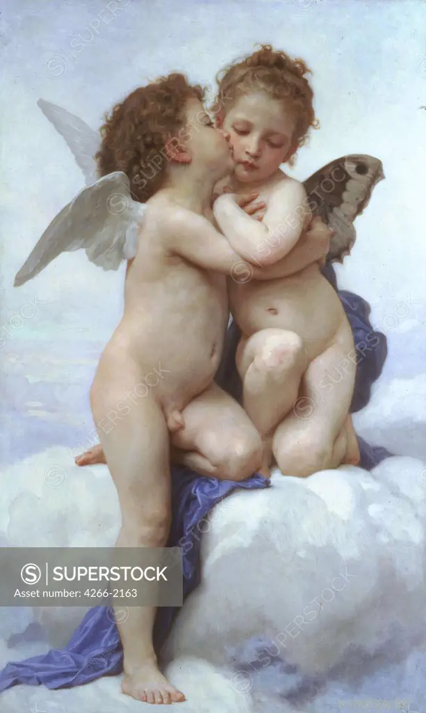 Cupid and Psyche by William-Adolphe Bouguereau, oil on canvas, 1890, 1825-1905, private collection, 119, 5x71