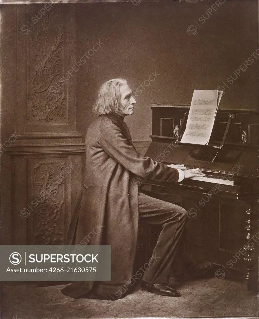 Portrait of the Composer Franz Liszt (1811-1886), Hanfstaengl, Franz (1804-1877)