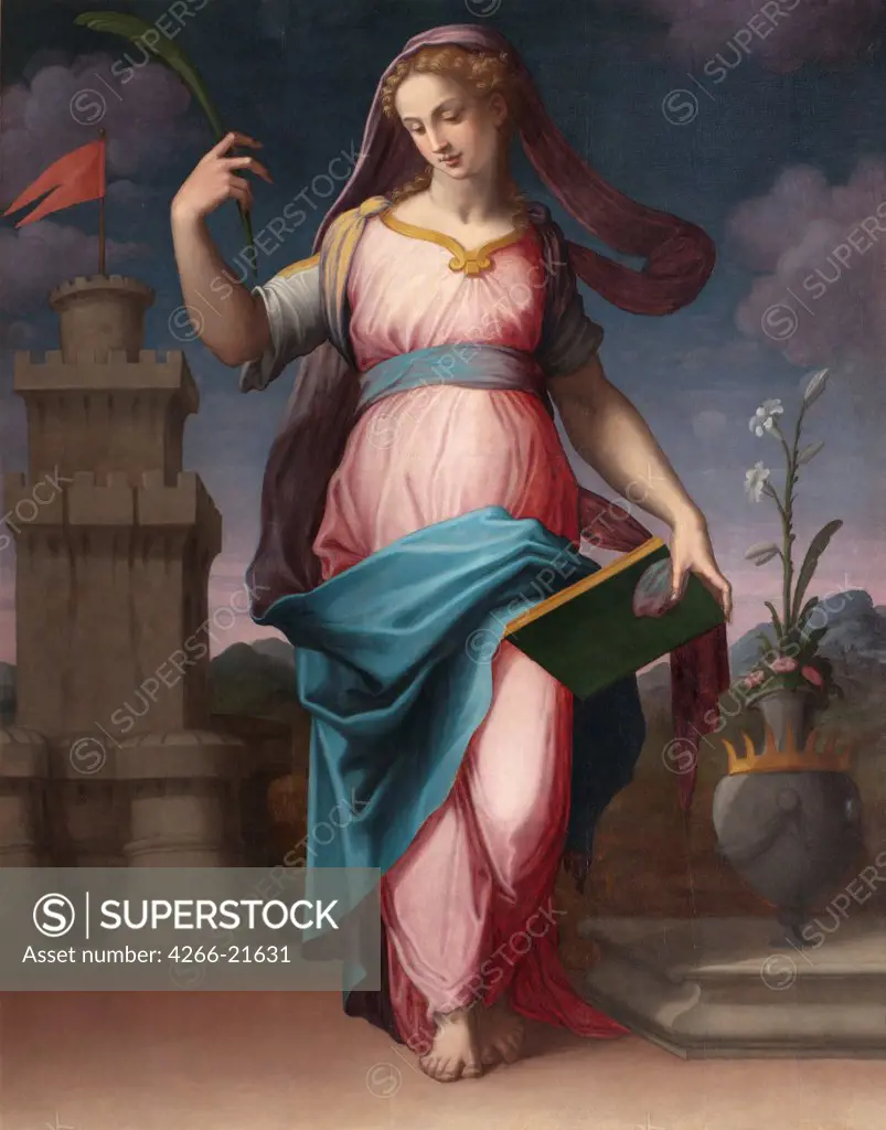 Saint Barbara by Vasari, Giorgio (1511-1574)/ Galleria dell'Accademia, Florence/ Italy, Florentine School/ Oil on canvas/ Mannerism/ 198x155/ Bible